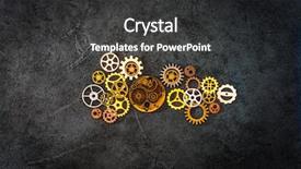  Presentation with mechanical gear - PPT layouts enhanced with mechanical - mechanism concept closeup view gear background and a dark gray colored foreground