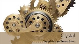  Presentation with metal - PPT theme enhanced with mechanical - metal collage of clockwork gears background and a coral colored foreground