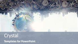  Presentation with mechanical gear mechanism team work - Audience pleasing PPT layouts consisting of mechanical - metal gear mechanism mixed media backdrop and a gray colored foreground