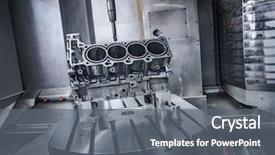  Presentation with milling machine - Slides consisting of mechanical - metalworking cnc milling machine cutting background and a gray colored foreground