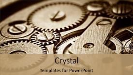  Presentation with mechanism - Presentation design with mechanical - rusty mechanism in the old background and a coral colored foreground