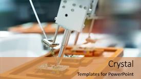  Presentation with iron - PPT layouts enhanced with mechanical - soldering iron tips of automated background and a gold colored foreground