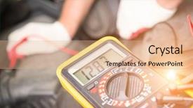  Presentation with multimeter - PPT theme consisting of car mechanic uses a multimeter background and a coral colored foreground