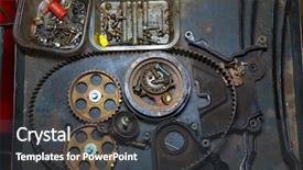  Presentation with repair - Amazing presentation design having repair with belt and gears backdrop and a dark gray colored foreground