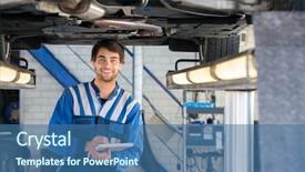  Presentation with garage car - Amazing slides having  backdrop and a  colored foreground