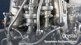  Presentation with mechanical - PPT layouts consisting of mechanical chemical - fragment of the engine rocket background and a dark gray colored foreground