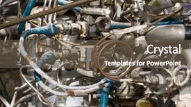  Presentation with mechanical - Slides having mechanical chemical - fragment of the engine rocket background and a tawny brown colored foreground