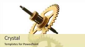  Presentation with mechanical gear - Slides featuring mechanical clock gear background and a blonde colored foreground