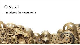  Presentation with mechanical - Slide set featuring mechanical collage made of clockwork background and a white colored foreground