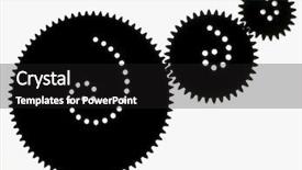  Presentation with gear wheels - Audience pleasing presentation design consisting of mechanical crank - 3 gear wheels isolated backdrop and a  colored foreground