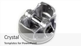  Presentation with automotive - Colorful presentation theme enhanced with mechanical crank - automotive piston backdrop and a white colored foreground