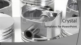  Presentation with automotive - Slide set having mechanical crank - automotive piston background and a light gray colored foreground