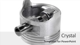  Presentation with automotive - Cool new slide set with mechanical crank - automotive piston backdrop and a light gray colored foreground