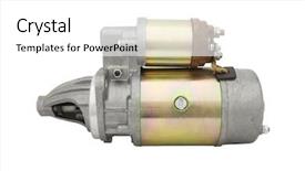  Presentation with automotive - Cool new presentation with mechanical crank - automotive starter isolated backdrop and a white colored foreground