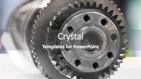  Presentation with car - Presentation theme enhanced with mechanical crank - car crankshaft close up background and a dark gray colored foreground