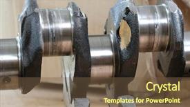  Presentation with car engine - Slide deck enhanced with mechanical crank - car engine crankshaft close up background and a tawny brown colored foreground