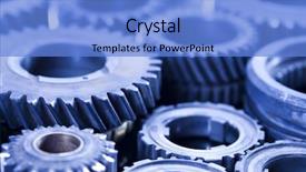  Presentation with mechanic gears - Amazing PPT theme having mechanical crank - gears industrial mechanism backdrop and a  colored foreground