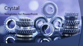  Presentation with mechanic gears - Amazing slides having mechanical crank - gears industrial mechanism backdrop and a light blue colored foreground
