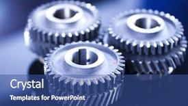  Presentation with animated gears - Theme with mechanical crank - gears meshing together background and a  colored foreground