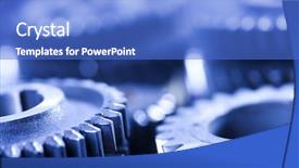  Presentation with gears - Slides having mechanical crank - gears meshing together background and a  colored foreground