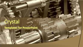  Presentation with industrial - Beautiful presentation featuring mechanical crank - industrial gears in sepia backdrop and a tawny brown colored foreground