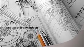  Presentation with design mechanical engineering - Amazing theme having mechanical design engineering - drawing detail and drawing tools backdrop and a light gray colored foreground