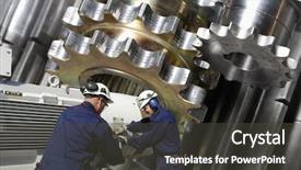  Presentation with steel industry - Amazing presentation theme having mechanical design engineering - engineers mechanics in metal backdrop and a dark gray colored foreground