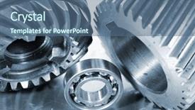  Presentation with bearing - Colorful PPT layouts enhanced with mechanical design engineering - large industrial gears and ball-bearing backdrop and a ocean colored foreground