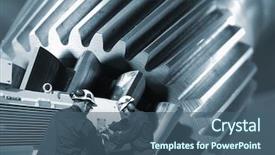  Presentation with machinery - Audience pleasing PPT theme consisting of mechanical design engineering - steel workers in action giant backdrop and a ocean colored foreground