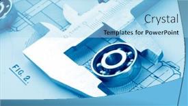  Presentation with bearing - Presentation theme with mechanical-drawing-and-tools-bearing background and a light blue colored foreground