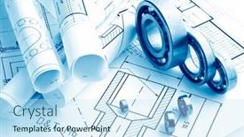  Presentation with bearing - Theme enhanced with mechanical-drawing-and-tools-bearing background and a sky blue colored foreground
