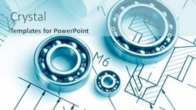  Presentation with bearing - Presentation featuring mechanical-drawing-and-tools-bearing background and a light blue colored foreground