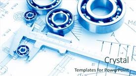  Presentation with engineering drawing tools - Theme consisting of mechanical drawing and tools bearing background and a cool aqua colored foreground