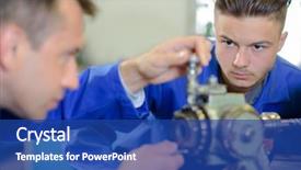  Presentation with mechanical engineering - Slide set having mechanical engineer background and a ocean colored foreground