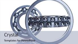  Presentation with bearing - Colorful PPT theme enhanced with mechanical engineering - bearing tool isolated on white backdrop and a light blue colored foreground
