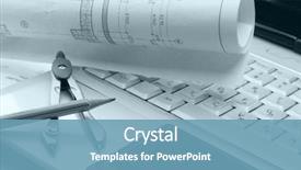  Presentation with mechanical engineering - Theme enhanced with mechanical engineering - blueprint background and a teal colored foreground