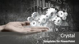  Presentation with gears - Colorful PPT layouts enhanced with mechanical engineering - close up of business person backdrop and a dark gray colored foreground