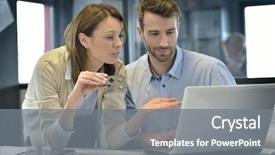  Presentation with industrial - PPT layouts consisting of mechanical engineering - engineers in industrial sector working background and a gray colored foreground