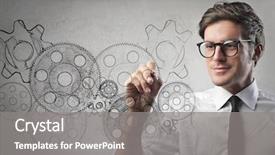  Presentation with mechanical engineering - Beautiful theme featuring mechanical engineering - gears and ideas backdrop and a gray colored foreground