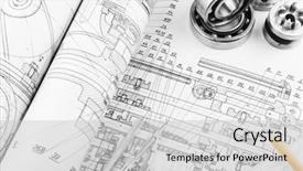  Presentation with engineering drawing tools - Presentation theme with mechanical engineering - indastrial drawing detail and several background and a light gray colored foreground