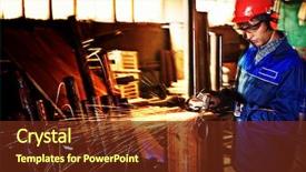  Presentation with industrial engineering - Audience pleasing PPT theme consisting of mechanical engineering - industrial background welder backdrop and a tawny brown colored foreground