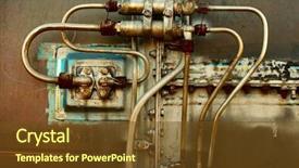  Presentation with industrial engineering - PPT theme with mechanical engineering - industrial detail of an old background and a tawny brown colored foreground