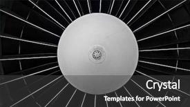  Presentation with mechanical engineering turbine - Slide set consisting of mechanical engineering - jet engine turbine closeup background and a dark gray colored foreground