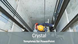  Presentation with mechanical engineering - Slides with mechanical engineering - lift machinist repairing elevator background and a gray colored foreground
