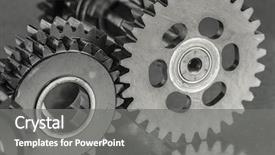  Presentation with mechanical engineering - PPT layouts featuring mechanical engineering - metal gears background and a gray colored foreground