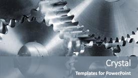  Presentation with titanium - PPT theme featuring mechanical engineering - new titanium gears background and a gray colored foreground