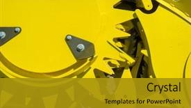  Presentation with mechanical engineering - Cool new theme with mechanical engineering - part of new agronomic machine backdrop and a gold colored foreground