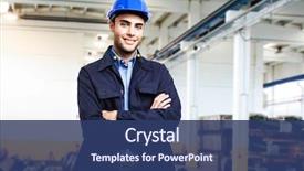  Presentation with mechanical engineering - Amazing slide deck having mechanical engineering - portrait of an engineer backdrop and a ocean colored foreground