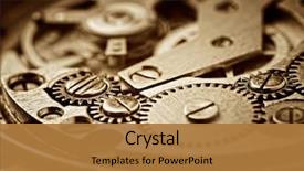  Presentation with mechanism - Beautiful slide set featuring mechanical engineering - rusty mechanism in the old backdrop and a gold colored foreground