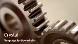  Presentation with gears - Cool new presentation theme with mechanical engineering - two gears meshing together backdrop and a wine colored foreground